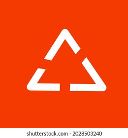 Vector image of broken triangle line logo.