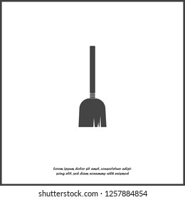 Vector image of a broom. Mop icon on white isolated background. Layers grouped for easy editing illustration. For your design.