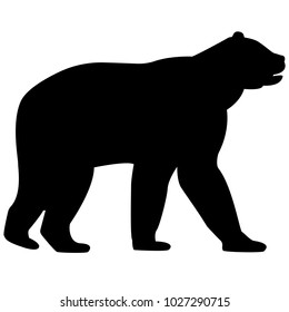 Vector image of a brown bear silhouette on a white background