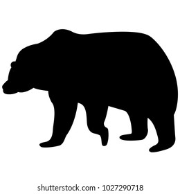 Vector Image Brown Bear Silhouette On Stock Vector (Royalty Free ...