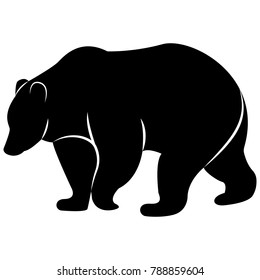 Vector image of a brown bear silhouette on a white background