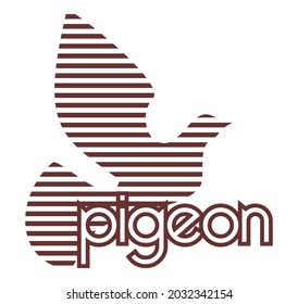 Vector image of a brown dove with brown stripes and white writing.
