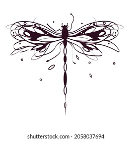 imagen vectorial de la libélula marrón sobre fondo transparente