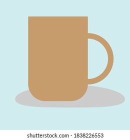 Vector image of a brown mug with a shadow under it