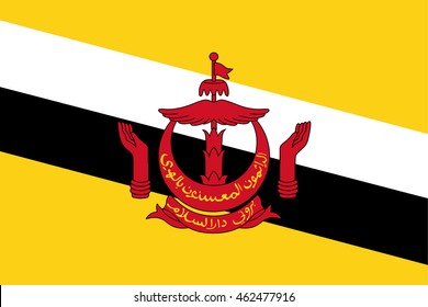 Vector image of Brunei flag.  Proportion2:3. EPS10.