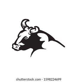 Vector image of an buffalo head on white background