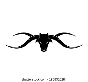 Vector image of an buffalo head on white background	
