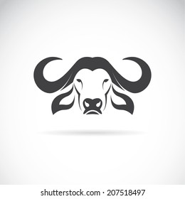 Vector image of an buffalo head on white background