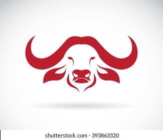 Vector image of an buffalo head on white background