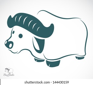 Vector image of an buffalo on white background