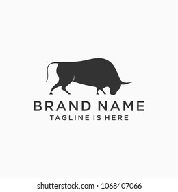 Vector image of an bull design on a white background. Logo, Symbol