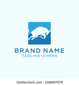 Vector image of an bull design on a white background. Logo, Symbol