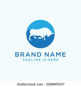 Vector image of an bull design on a white background. Logo, Symbol