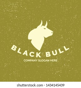 Vector image of an bull design on a white background. Logo, Symbol