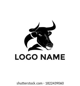 Imagen vectorial de un diseño de toro sobre un fondo blanco. Logotipo de toro, símbolo