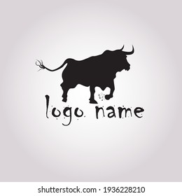 Vector image of an bull design on a white background. Logo, Symbol. T shirt logo design