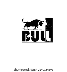Vector image of an bull design on a white background. Logo, Symbol. t shirt logo design