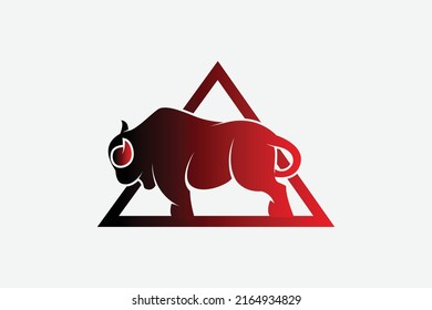 Vector image of an bull design on a white background. Logo, Symbol