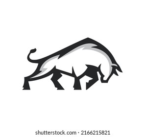 Vector image of an bull design on a white background. Logo, Symbol