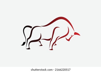 Vector image of an bull design on a white background. Logo, Symbol