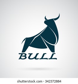 Vector image of an bull design on a white background. Logo, Symbol