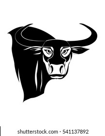 Vector image of an bull design on a white background. Logo, Icon.