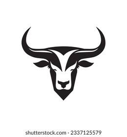 Vector image of a bull head on a grey background