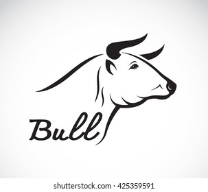 Vector image of an bull head on a white background, Vector bull for your design.