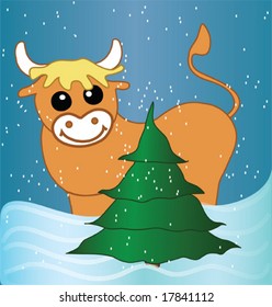 vector image of bull year's symbol