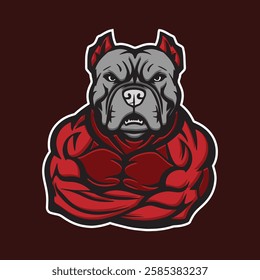 Vector Image Of A Bulldog With Bright Colors Made In Adobe Illustrator, Suitable For Use In Print Media Or Logos.