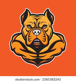 Vector Image Of A Bulldog With Bright Colors Made In Adobe Illustrator, Suitable For Use In Print Media Or Logos.