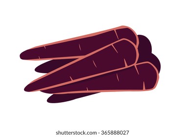 Vector image of a bunch of purple carrots