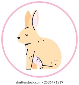 Vector Imagen de icono de conejo dentro de un círculo con línea rosa