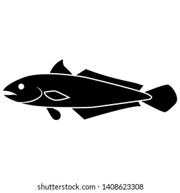 Vector image of Burbot (Lota lota) fish isolated on white background.