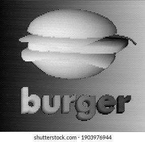 Vector image of Burger on gradient background. Vintage engraving illustration for poster, menu, web, banner, info graphic. eps10