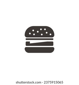Vector image of a burger silhouette in black can be used as a logo
