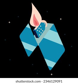 Vector image of a burning lighter.