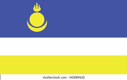 Vector image of Buryatia flag