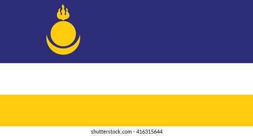 Vector image of Buryatia flag