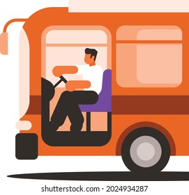 Vector image of a bus driver.

