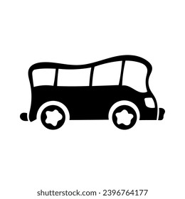 vector image of a bus in a simple black shape, good for icons and logos