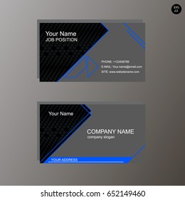 vector image, Business card in dark with blue figures