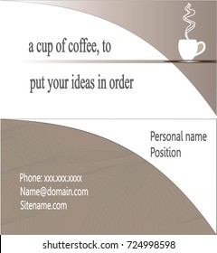 vector image,  business cards,  logo, cup of coffee