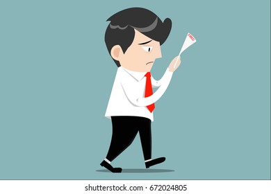 Vector image of business man getting fired by organization
