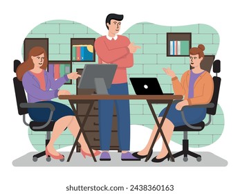 vector image of a business that discusses the results of activities