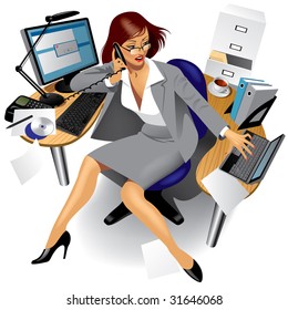 Vector image of a business women in office