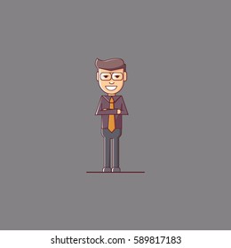 The vector image of a Businessman flat, success, businessman or manager, Illustration of a business plan.