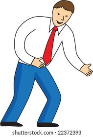 vector image of businessman on start