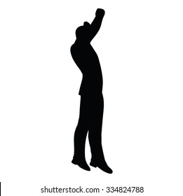 Vector Image - businessman silhouette in gorilla pose isolated on white background