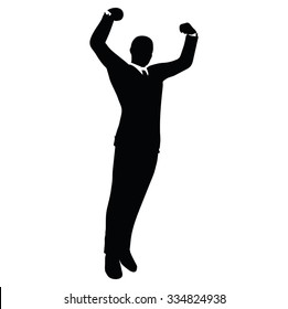 Vector Image - businessman silhouette in gorilla pose isolated on white background